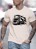 Men's T-Shirt Powerful Motion Lines Surrounding A Speeding Semi Truck