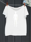 Men's T-Shirt Outlined Human Figure Silhouette With Minimal White Design On Center