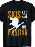 Men's T-Shirt Skis Are Made For Pointing Downhill With Dynamic Ski Jumper Silhouette