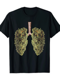 Men's T-Shirt Realistic Human Anatomy With Lungs Made Of Herbal Foliage Arrangement Lungs