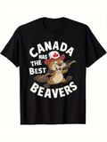 Men's T-Shirt Canada Has The Best Happy Cartoon Beaver Wearing Maple Leaf Hat