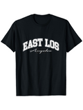 Men's T-Shirt East Los Angeles Lettering With White Arch On Black T Shirt