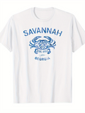 Men's T-Shirt Savannah Georgia Vintage Blue Crab Graphic T Shirt