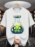 Men's T-Shirt Glowing Green Liquid With Cute Cartoon Face Flask