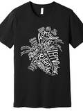 Men's T-Shirt Heart Anatomy With Artistic Typographic Medical Terms