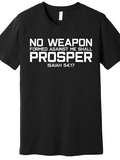 Men's T-Shirt No Weapon Formed Against Me Shall Prosper Bold Lettering Christian Verse Statement