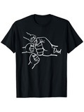 Men's T-Shirt Dad Lettering With Outlined Family Group Fist Bump Design