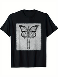 Men's T-Shirt Surreal Illustration Featuring Human Arms And Butterfly Wings Hybrid Figure