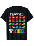 Men's T-Shirt I Survived Colorful Crayon Marks With Bright Lettering School
