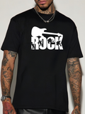 Men's T-Shirt Rock Silhouette Guitar With Musicians Dancing Inside Four Letters