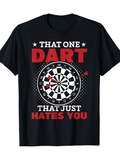 Men's T-Shirt That One Dart With Red And White Target Surrounded By Scoring Numbers Dartboard