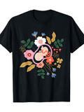 Men's T-Shirt Playful Pink Squirrel Resting Among Colorful Blossoming Wildflowers