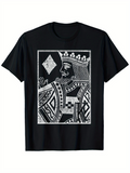 Men's T-Shirt Artisan Linework Style Playing Card King Design
