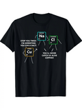 Men's T-Shirt Funny Cartoon Chemistry Elements With Salt And Copper Characters