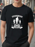 Men's T-Shirt Daddy Of Two Boys Silhouette With Stars Banner And Cool Quote Dad