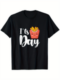 Men's T-Shirt Its Day With Smiling French Fries Box Graphic