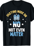 Men's T-Shirt Fasting Mode On No Not Even Water With Crescent Moon Mosque And Stars