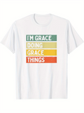 Men's T-Shirt Im Grace Doing Graceful Sincere Things Under Warm Colored Blocks