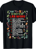 Men's T-Shirt Twelve Festive Laboratory Ornaments With Gingerbread Candy Canes And Greenery T Shirt