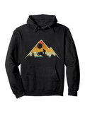 Sunset Mountain Landscape Silhouette With Horse Rider Among Pine Trees Hoodie, Men's Hoodie