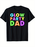 Men's T-Shirt Glow Party Neon Festival Lights With Colorful Letters And Bright Spots Dad