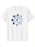 Men's T-Shirt Celestial Phases With Crescent Shadows And Swirling Light Moon