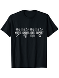 Men's T-Shirt Write Shoot Edit Repeat Surrounded By Movie Film Equipment Icons T Shirt