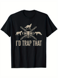 Men's T-Shirt Id Trap That Wildlife Illustration With Chains Wolves And Trap Central Animal