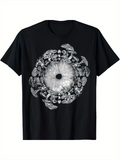 Men's T-Shirt Intricate Mandala Of Botanical And Fungi Details Forming Circular Mushroom
