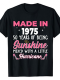Men's T-Shirt Made In 1975 Sunshine Mixed With Little Hurricane And High Heels