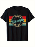 Men's T-Shirt Best Grandpa Ever Retro Style Sunburst Circle Graphic Grandpa
