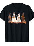 Men's T-Shirt Halloween Pumpkins With Playful Dogs Wearing Ghost Costumes