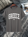 Men's T-Shirt Greece Bold Letters On Plain Cotton T Shirt