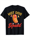 Men's T-Shirt Hot Dog Squad With Mustard And Ketchup Cheerful Cartoon Hotdog