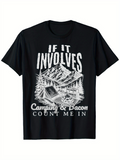 Men's T-Shirt If It Involves Camping And Bacon Count Me In Forest Cabin Tent