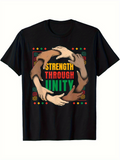 Men's T-Shirt Strength Through Unity Holding Hands In Colorful Circle Featuring Friendship