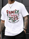 Men's T-Shirt Family Christmas Making Memories Together Colorful Festive Print With Snowflakes And Holly Leaves T Shirt