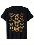 Men's T-Shirt Golden Patterned Wings With Multiple Butterflies In Natural Arrangement Butterfly
