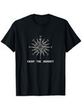 Men's T-Shirt Enjoy The Journey Vintage Compass Rose Under Glowing Night Sky