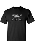 Men's T-Shirt Lets Handle This Like Adults With Hand Symbols On Black T Shirt