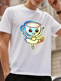 Men's T-Shirt Graceful Ballet Dancer Cup With Colorful Rainbow Glow Skirt
