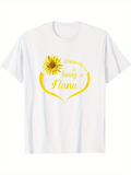 Men's T-Shirt Happiness With Blooming Sunflower Graphic Heart Shaped Design