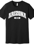 Men's T-Shirt Arizona 1912 Bold White Print On Black Cotton T Shirt