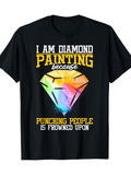 Men's T-Shirt Colorful Rainbow Geometric Diamond Surrounded By Sarcastic Lettering Diamond