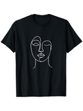 Men's T-Shirt Minimalist Single Continuous Line Drawing Of Human Face