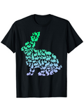 Men's T-Shirt Gradient Pastel Silhouettes Arranged In A Large Sitting Rabbit