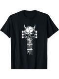 Men's T-Shirt Electric Punk Skull With Guitar Strings And Horned Head