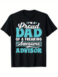 Men's T-Shirt Im A Proud Dad Awesome Advisor With Bold Letters Statement Design