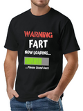 Men's T-Shirt Warning Fart Now Loading Progress Bar Joke Graphic T Shirt