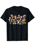 Men's T-Shirt Colorful Petals Blooming In Spring Among Vibrant Wild Meadow Flowers